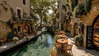 Morning Jazz by the Canal ☀️ Cozy Bakery Café in a Stone Village | Gentle Jazz to Ease Into Your Day