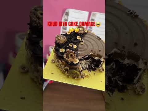 Khud Kiya Cake Damage #cakevideos #chocolatecake #hazelnut #bakery #homebaking #foodvideo #baking