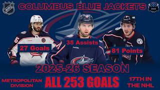 Columbus Blue Jackets | 2025-26 Season | All 253 Goals
