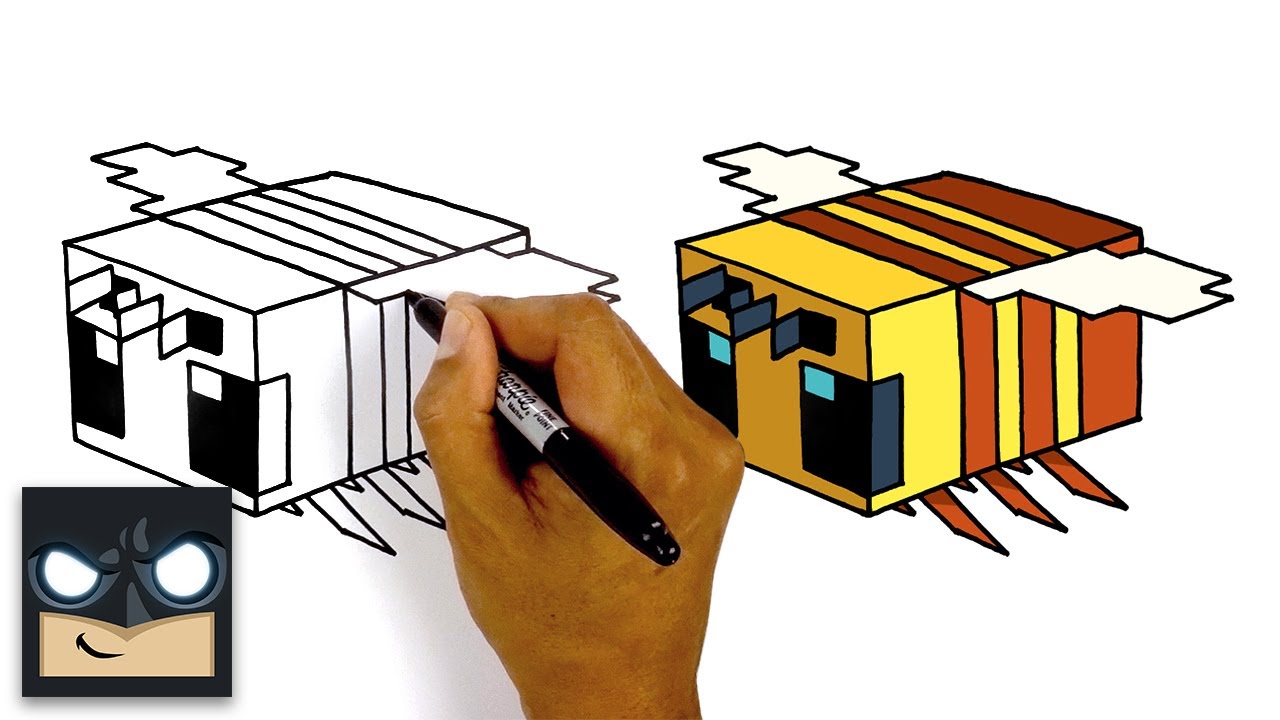 Minecraft - How To Draw Minecraft Bee - Step By Step Tutorial