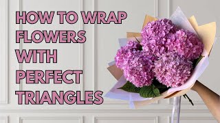 How to wrap a round bouquet of flowers in kraft paper  with PERFECT FOLDS - STEP BY STEP TUTORIAL
