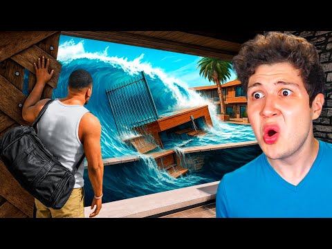 PROTEGIENDO mi CASA de un TSUNAMI en GTA 5! 🌊🏡 (Mods)