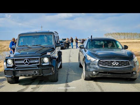 Mercedes G55 AMG vs Infiniti F50S + BMW X5 50i + Mercedes S500 vs Infiniti FX45