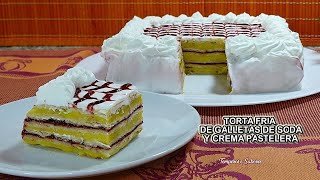 TORTA FRIA DE GALLETAS DE SODA O AGUA Y SAL, SIN HORNEAR, Fácil, Rápida y Deliciosa