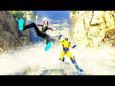 GTA V - Ragdolls And Fails Compilation V.68 (Gwen Stacy Vs Wolverine Moon Gravity Fails)