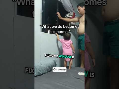 Little girl's reaction to dad fixing the window is just priceless... 😂 ❤️ | Trying to save dad