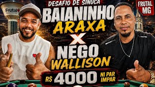 BAIANINHO ARAXA X NEGO WALLISON FRUTAL MG - SINUCA AO VIVO - 31/07/2026