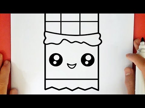 COMO DIBUJAR UNA BARRA DE CHOCOLATE KAWAII