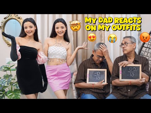 Dad *Rates and Reacts* my Outfits😰😵‍💫🤯 | Indian dad reacts western fits😱🧿 #dad  #reaction  #outfit