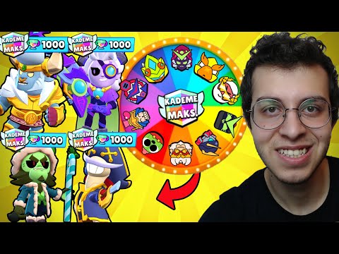 24 SAAT BOYUNCA ÇARKTAN ÇIKAN KARAKTERİ 50 RÜTBE YAPTIM !! BRAWL STARS