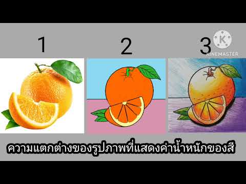 ความแตกต่างของรูปภาพที่แสดงค่าน้ำหนักของสี