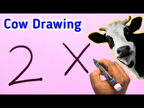 Cow Drawing From 2X | গরু ছবি আঁকা  | Easy Cow Drawing For Beginners | Number Drawing | Draw A Cow