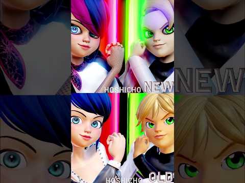 🐞 ShadyBug & ClawNoir 🐈‍⬛ DUET transformation COMPARISON #miraculousladybug #mlb #catnoir #shadybug