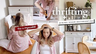 Decorating the Dining Room! COFFEE BAR set up! Thrifting + HomeGoods shopping finds