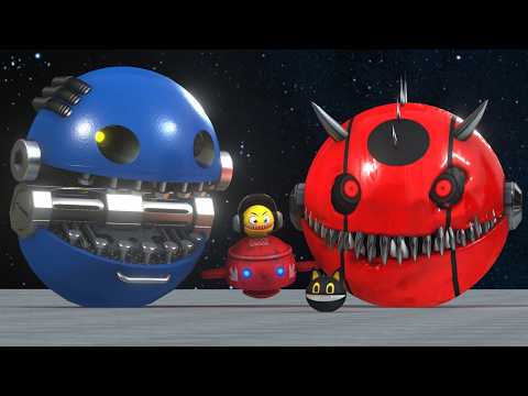 ROBOR PACMAN VS MONSTER PACMAN VS CARTOON CAT PACMAN