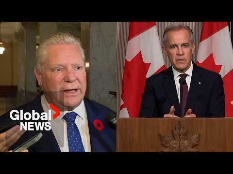 YouTube video thumbnail: As Anti-Tariff Ad Simmers, Doug Ford Shifts Stance in US Trade Battle