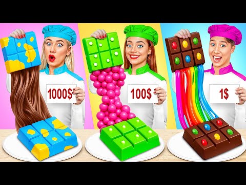 1$ vs 100$ vs 1000$ 調理チャレンジ | 面白い食べ物チャレンジ Multi DO Challenge