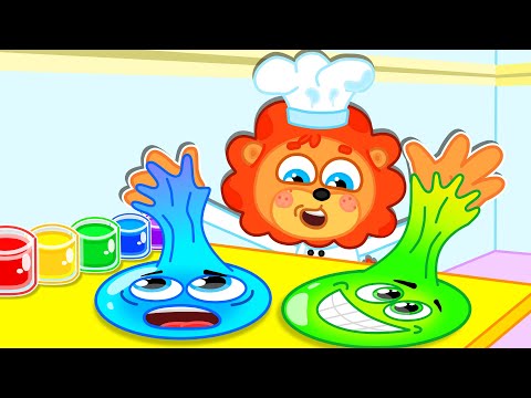 Lion Family | Kids Learn to Share Toys. Funny Stories About Slime | Cartoon for Kids