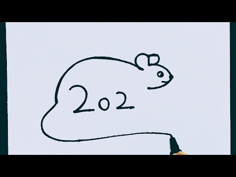 Easy Rat drawing from number 2025 // Easy to draw a Rat // Number drawing