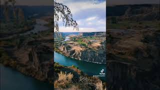 Perrine Memorial Bridge overlooking the Canyon Springs Gulf Club.  Twin Falls, Idaho