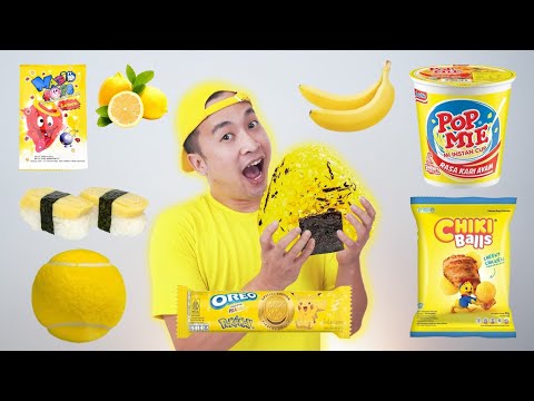 MAKAN SERBA WARNA KUNING | Mukbang Yellow food | One Color Food | Chocolate Dessert | #sponsored