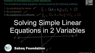 Solving Simple Linear Equations in 2 Variables