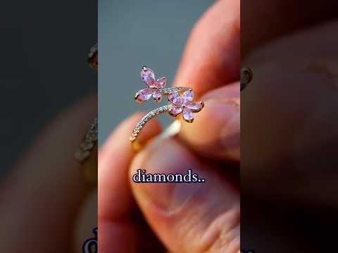 This one was personal....💥🔨 | 💍18k Pink Diamond Flower & Butterfly ring ✨ #pinkdiamonds