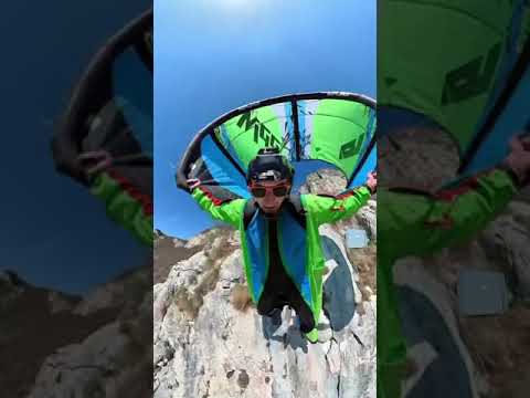EXTREME 1200m Cliff Jump with a Kite
