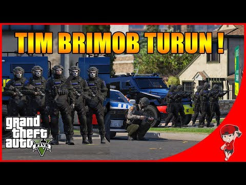 SERU BANGET JADI BRIMOB ! AYO AMANKAN KOTA ! - GTA 5 RASA INDONESIA