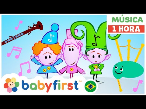 Os notekins | Aprender instrumentos musicais | Sinos | Clarinete e muito mais | 1 Hora | Baby First