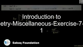 Introduction to Trigonometry-Miscellaneous-Exercise-7-Question 1