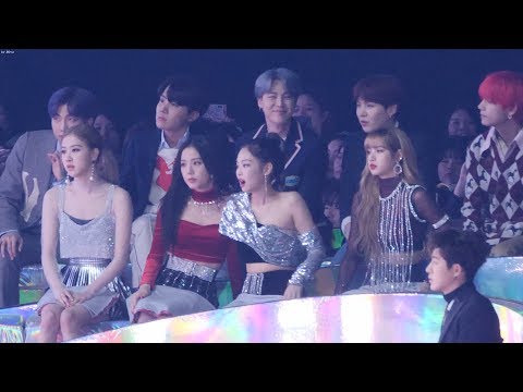 181201 블랙핑크 (BLACKPINK),제니깜놀,방탄소년단(BTS) 여자친구(GFRIEND) 밤 Reaction  [4K]  직캠 by Mera