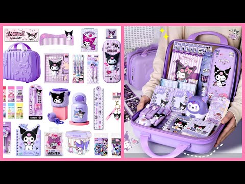 I'M OPENING MY NEW 70-PIECES KUROMI STATIONERY - UNBOXING - ASMR
