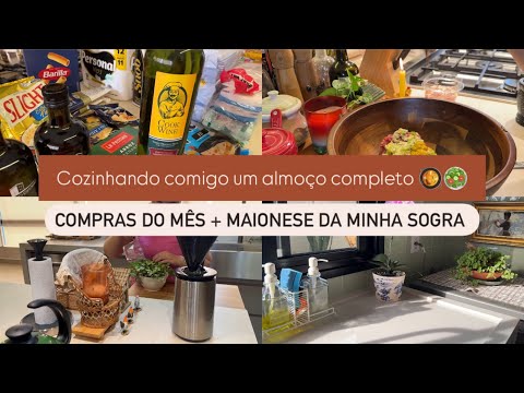 Fiz um almoço caseiro delicioso | Almôndegas frita temperada | Compras do mês + Churrasquinho