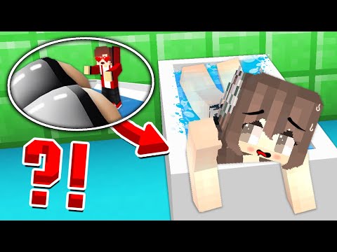 MAIZEN : JJ TINY and HIDE INSIDE GIRL BATHTUB in VILLAGE!? - Minecraft Animation JJ & Mikey