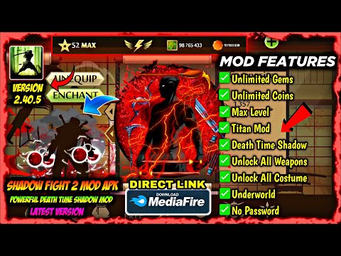 shadow fight 2 mod apk max level 52 unlimited money latest version media fire link-Death Time Shadow