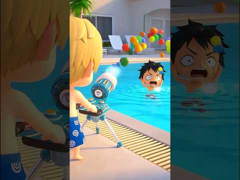 ルフィが水風船のプールにいる!