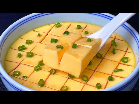 【小穎美食】70歲的老保姆教我蒸雞蛋，蒸出來和豆腐一樣嫩，鮮香Ｑ彈無蜂窩