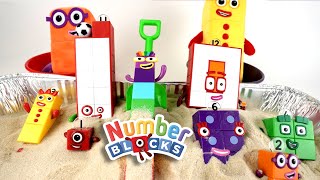 Find and Build Numberblocks 11 and 12 by Digging Odd and Even Numbers from Under the Sand!  🏖️🕵️‍♂️🔢