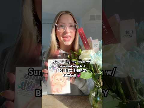 Surprising my mom w/ NEW MAKEUP & a BiG into ENERGY labubu!! ✨💕 #shorts #vlog #unboxing