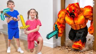 Stephi et Alex trouvent des créatures secrètes dans Minecraft!