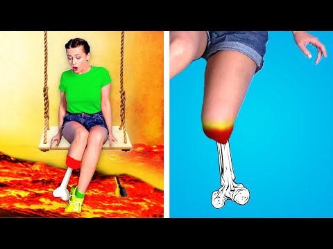 THE FLOOR IS LAVA CHALLENGE! Insane 24 Hours Challenge! Spooky and Funny Situations By KABOOM!