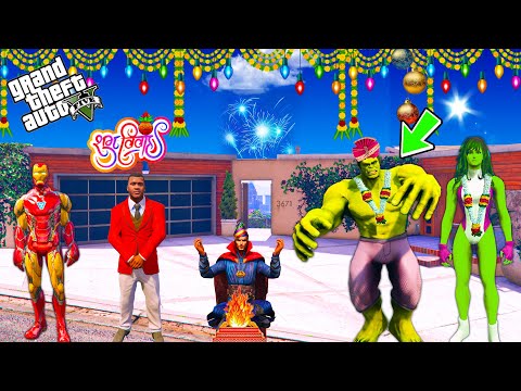 Hulk Got Married in GTA 5 | Franklin Celebrating Hulk Wedding | GTA 5 AVENGERS