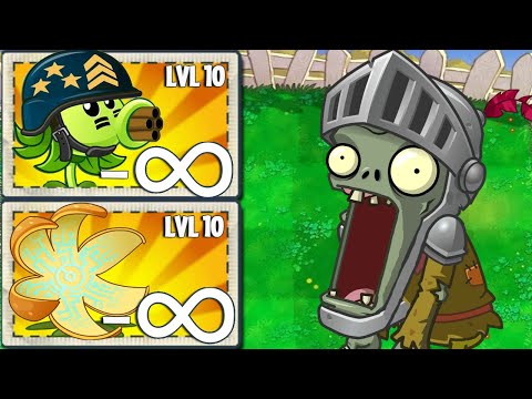 PvZ 2 Power Up Infinite - Plants x5 Vs 100 Knight Zombies level 5