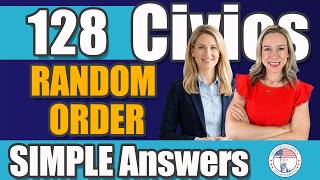 USCIS 128 Civics Questions in RANDOM ORDER | Officer Sarah | 2025 US Naturalization Civics Test