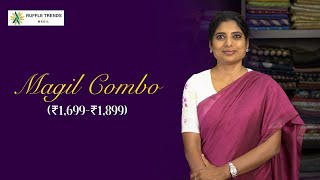 🔖 Code: MKC676 | ₹1,699 - ₹1899 | www.ruffletrends.com | Magil Combo 3 with Ready-to-Wear Blouse 💖