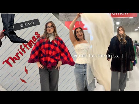 It's THRIFTMAS: thrift with me winter basics, fur coats and a wedding dress...