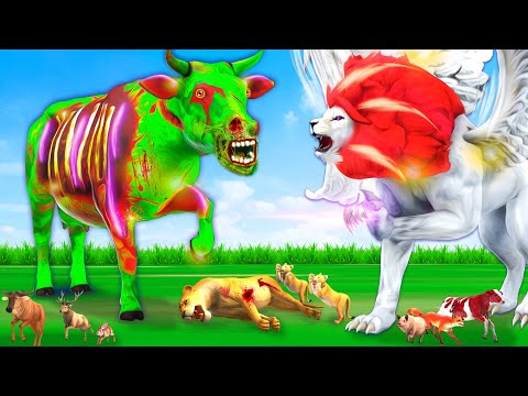 Zombie Cow vs Lion Gaay aur Sher Ki Kahani | Jatak Stories In Hindi