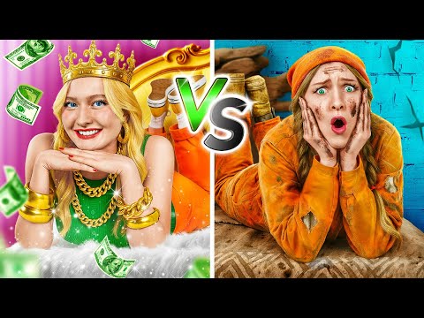NOWE 123 GO! RICZNI VS BIEDNI W WIĘZIENIU || Jak Przemycić Jedzenie Do Najszczelniejszego Więzienia