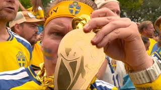 YouTube video thumbnail: Sweden, Japan Fans Bring Chants, Costumes and Texas Flair to Dallas Ahead of Match